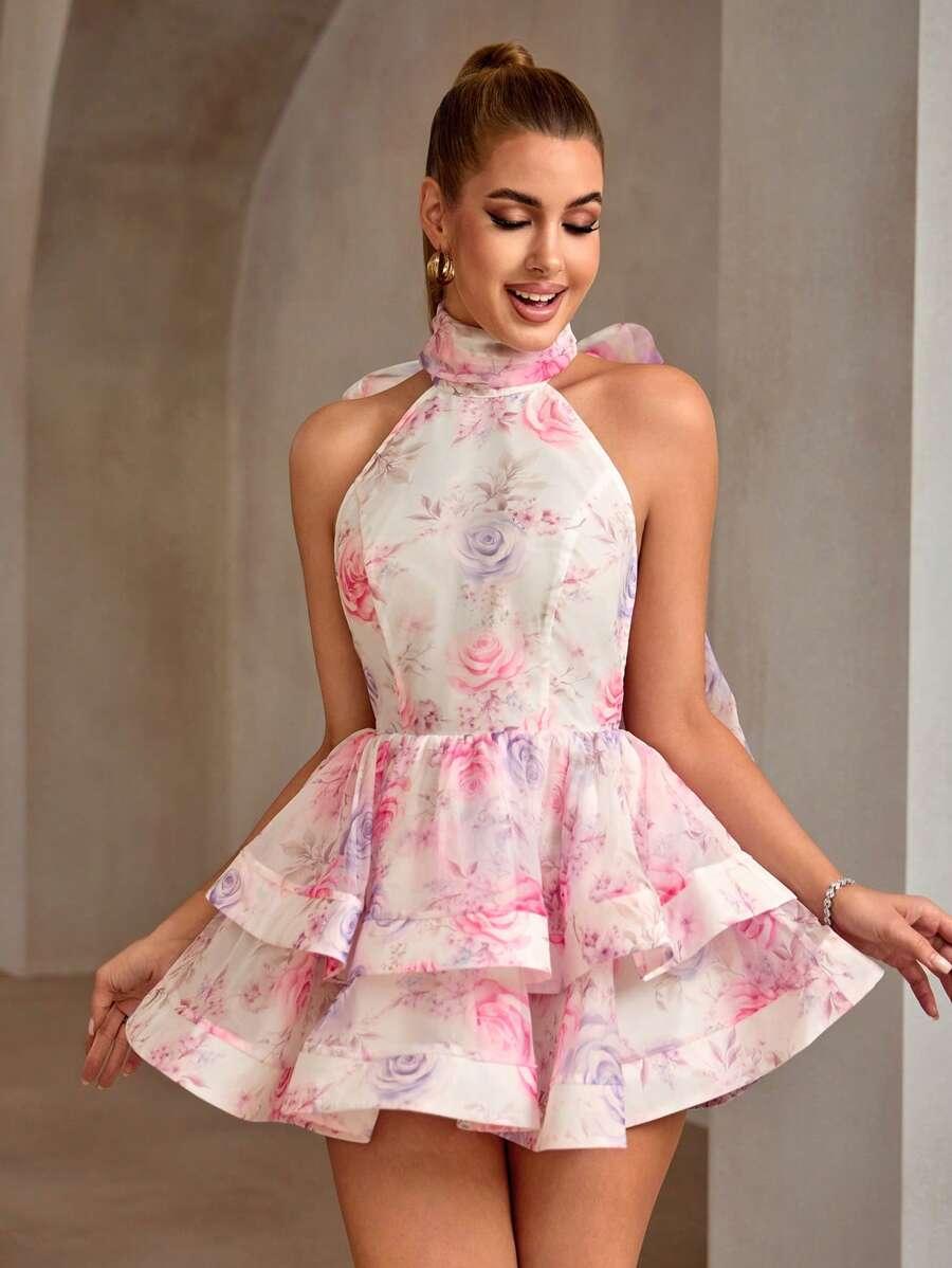 MINI SUKIENKA PRINT KWIATY