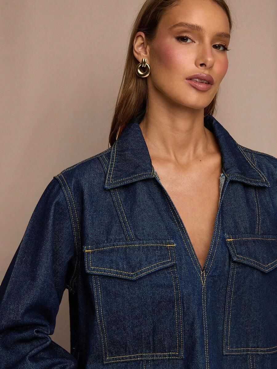 GRANATOWA KURTKA JEANS