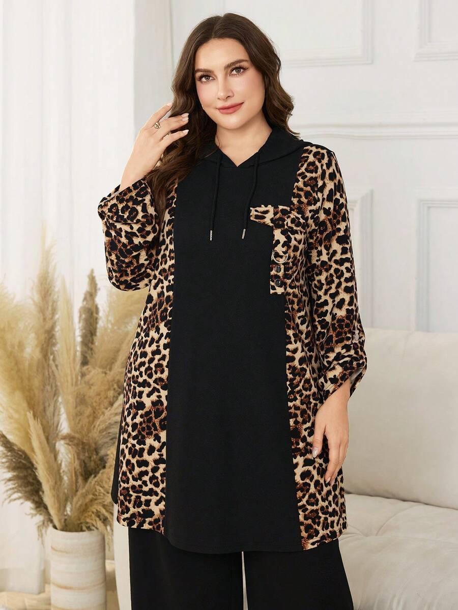 komplet spodnie bluzka animal print