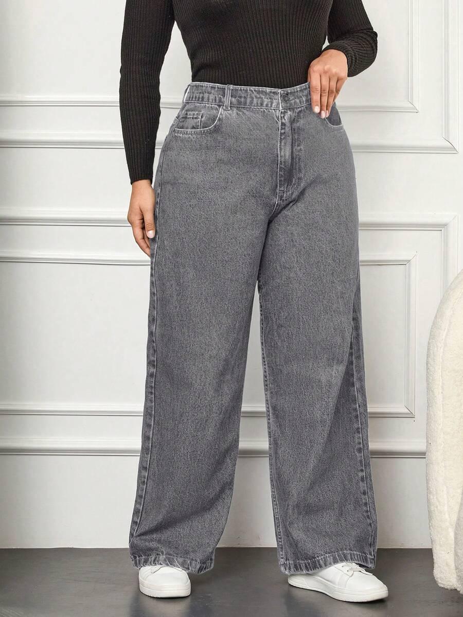 SZARE SPODNIE JEANS 
