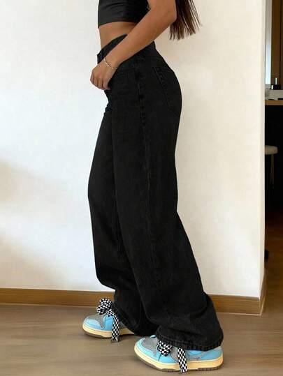 czarne spodnie jeans 