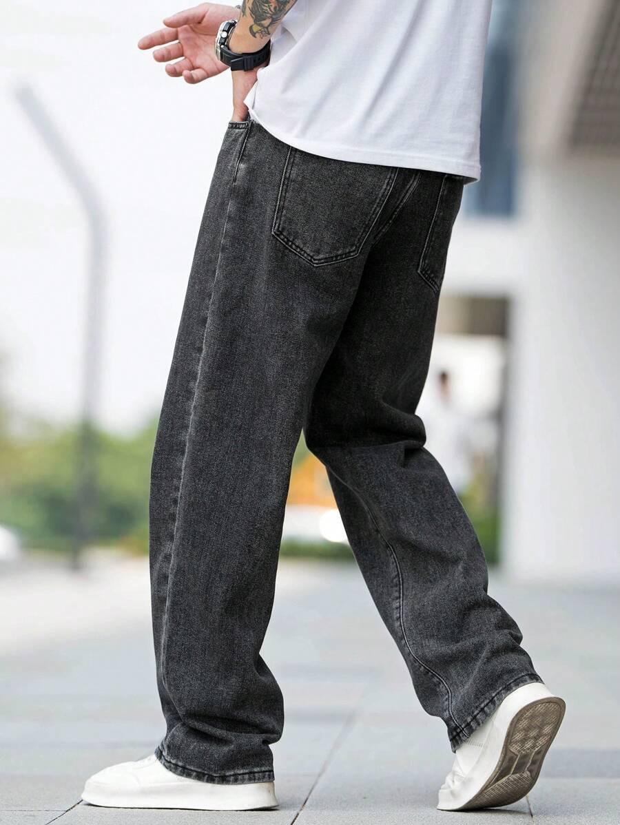 SZARE SPODNIE JEANS KIESZENIE