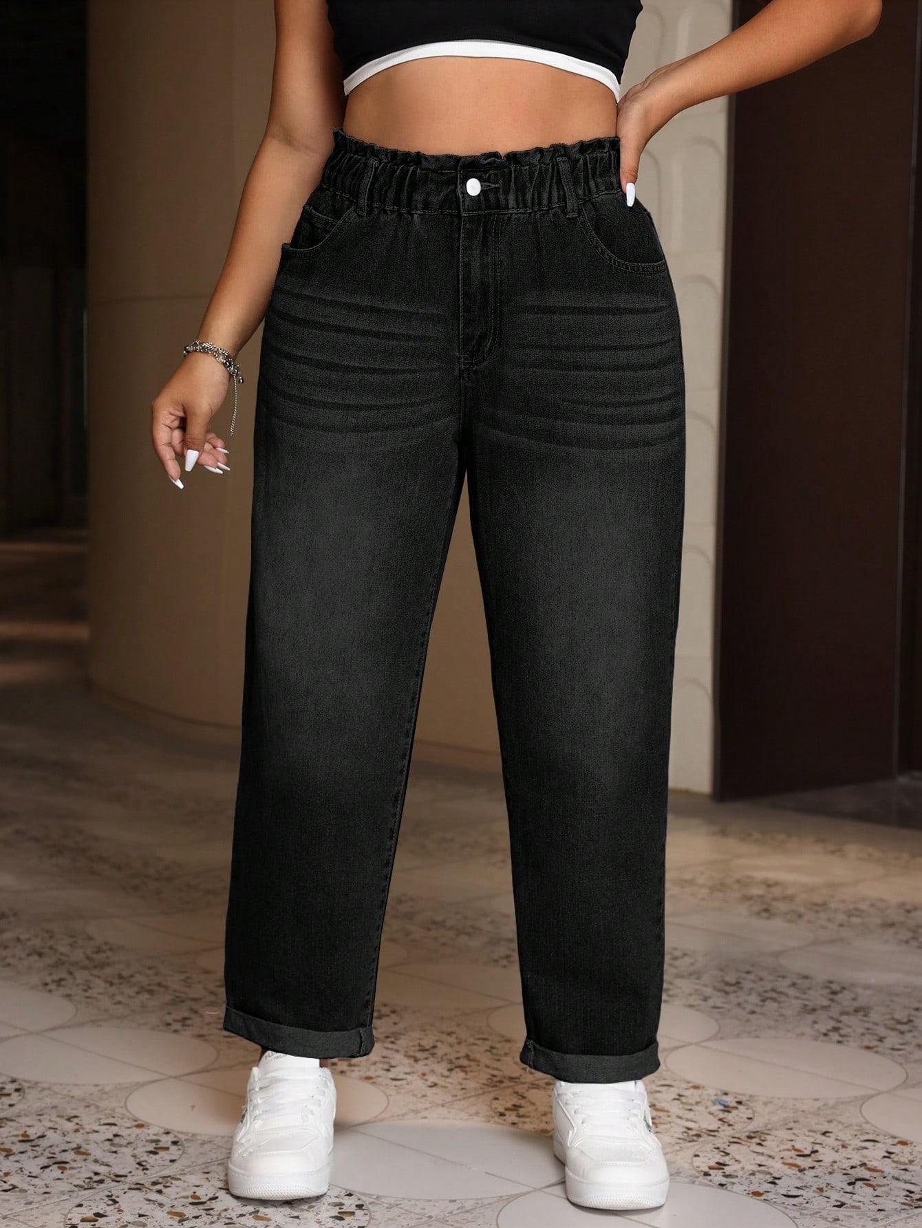 CZARNE SPODNIE JEANS