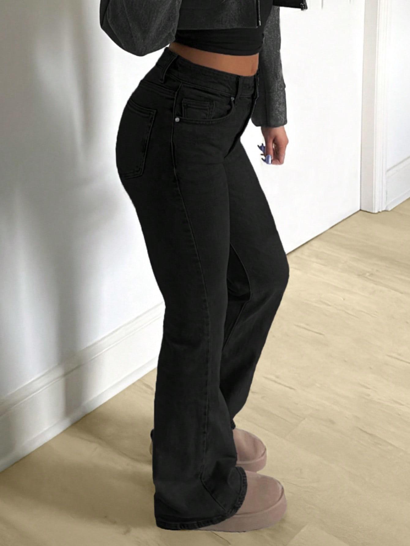 CZARNE SPODNIE JEANS
