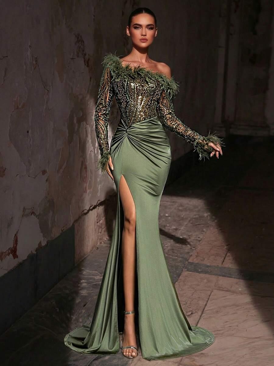 zielona sukienka maxi