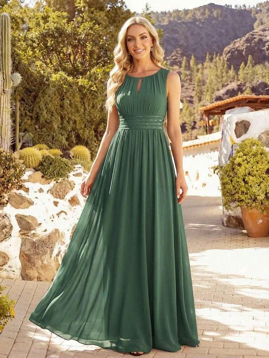 ZIELONA MAXI SUKIENKA ZDOBIENIE
