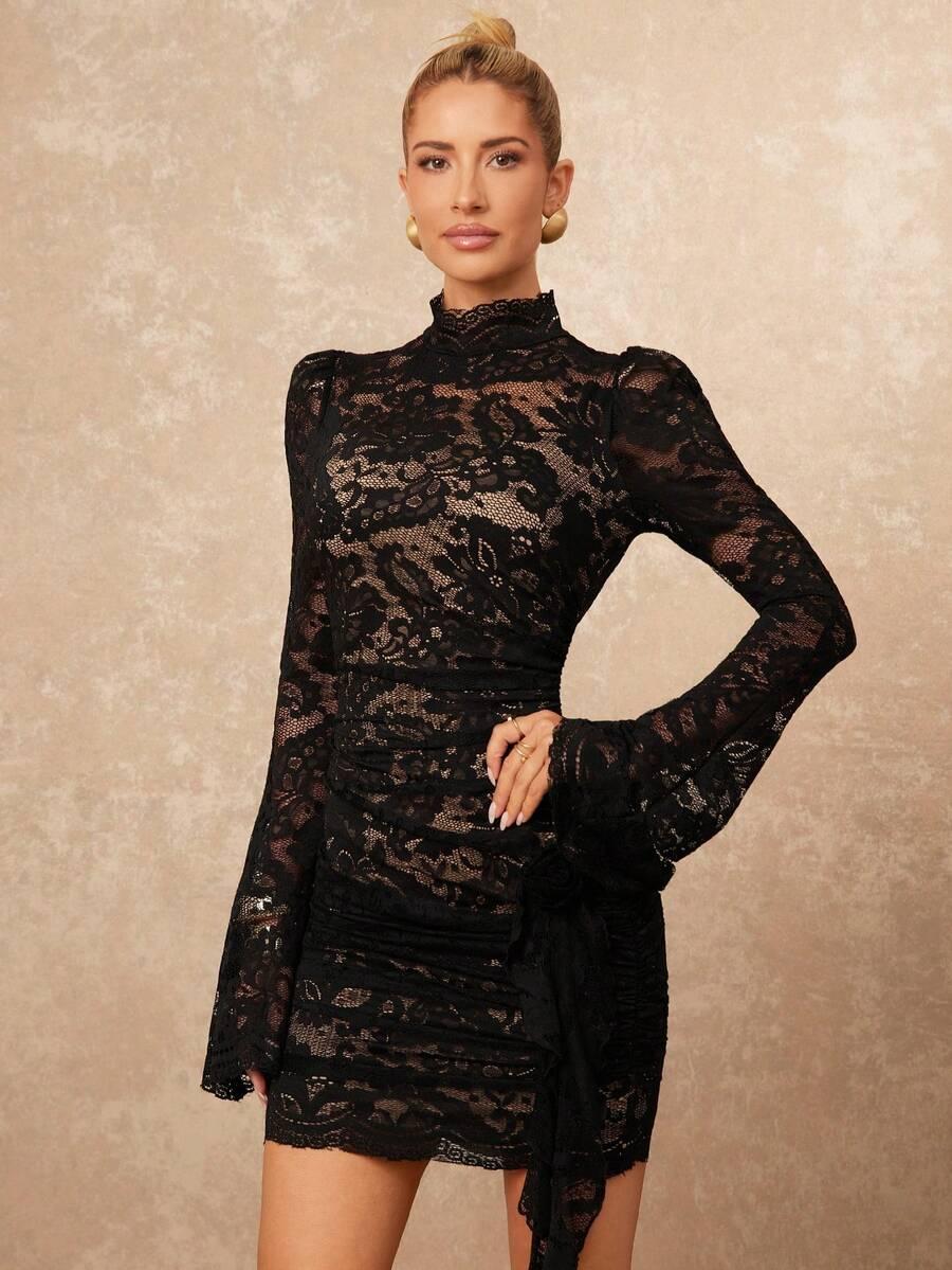 CZARNA MINI SUKIENKA 