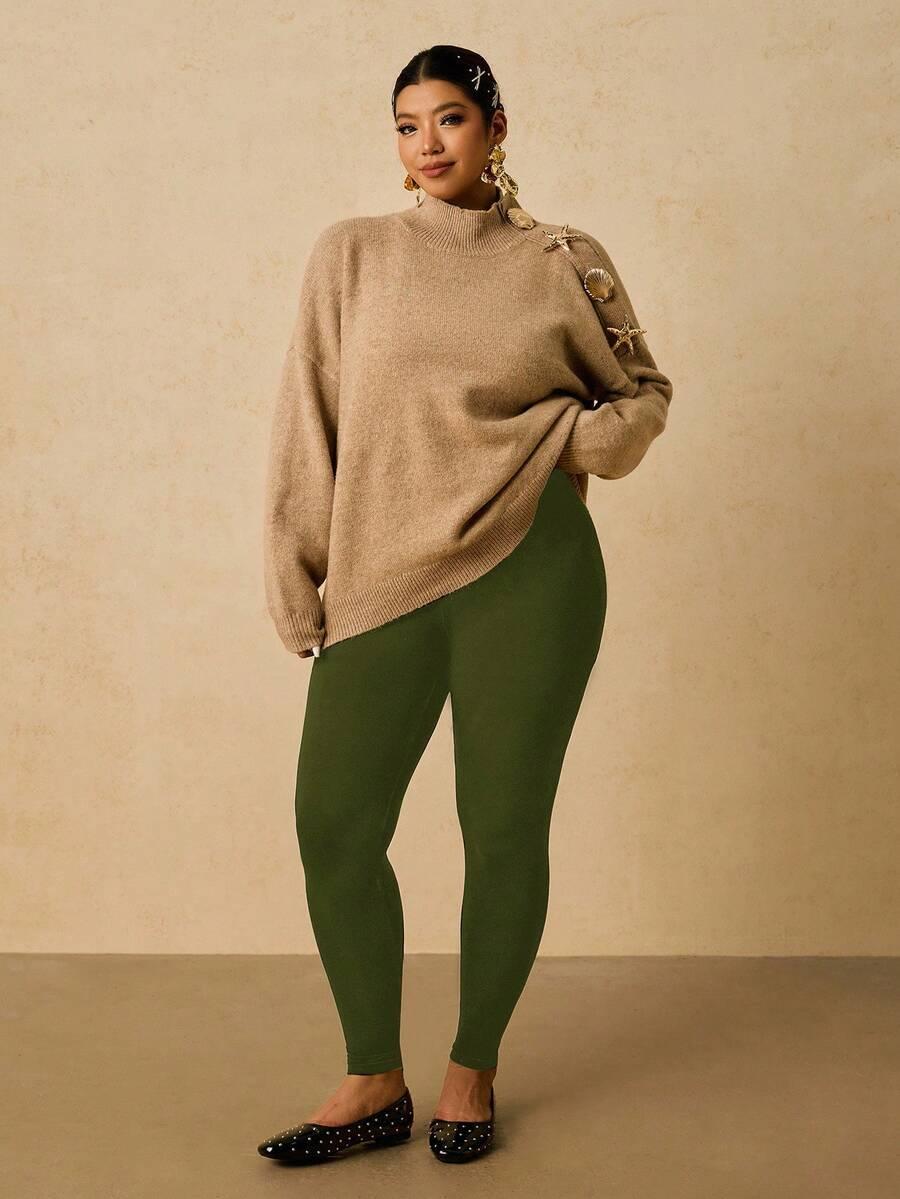 ZIELONE LEGGINSY WYSOKI STAN