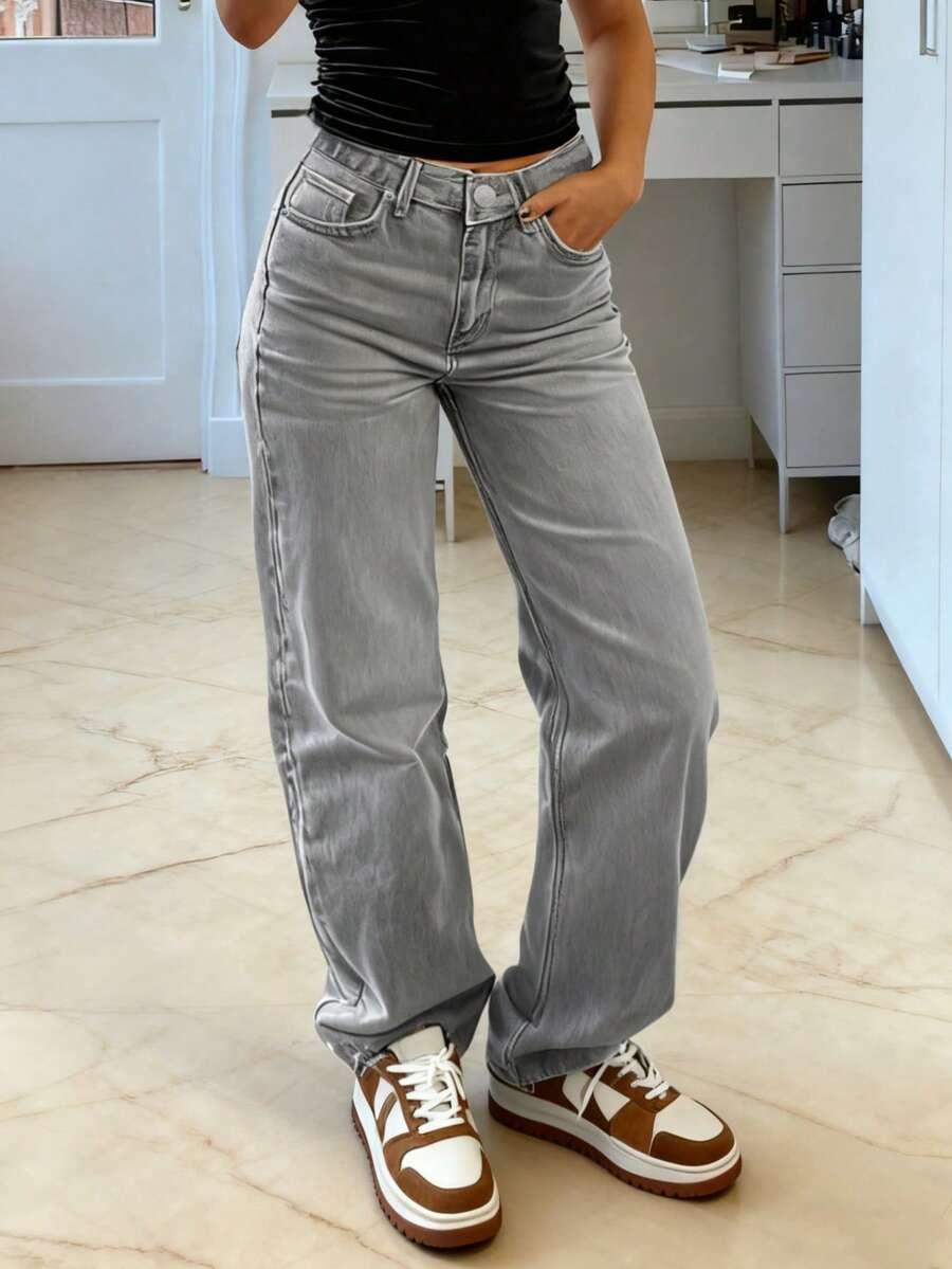 szare spodnie jeans