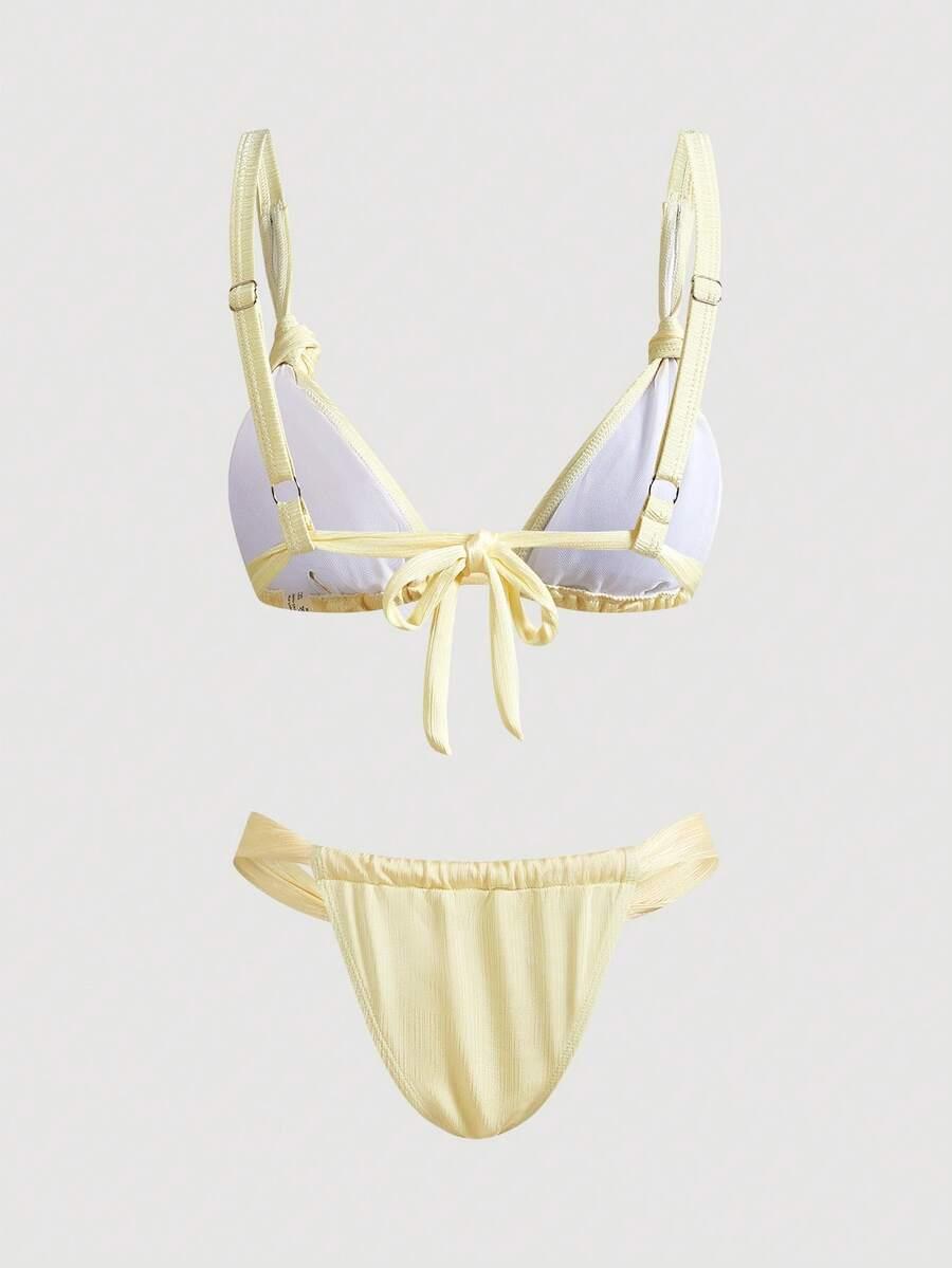 żółte bikini komplet