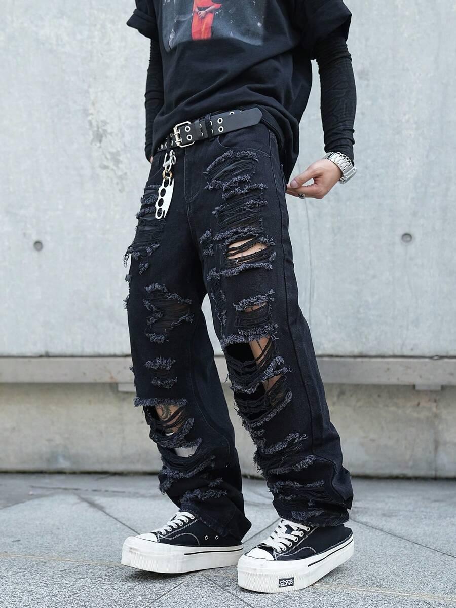 CZARNE SPODNIE JEANS 