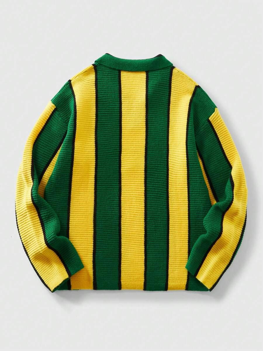 sweter w paski kołnierzyk