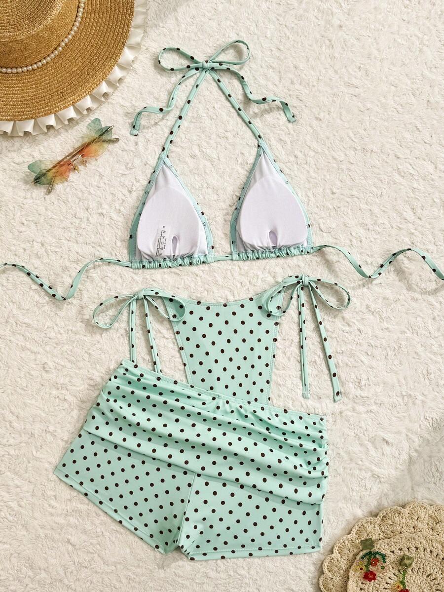 3-CZĘŚCIOWY STRÓJ KĄPIELOWY bikini szorty komplet