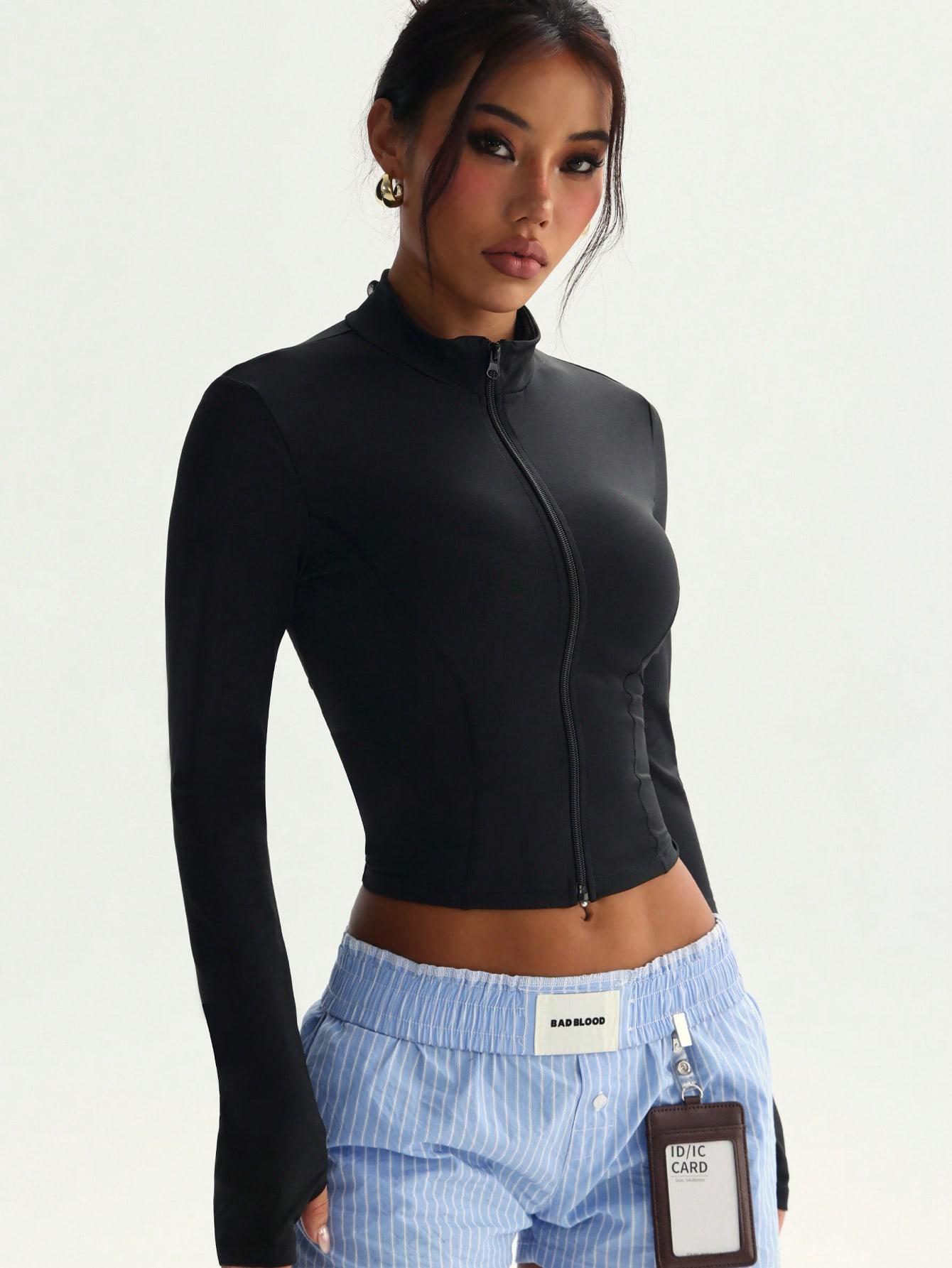 CZARNA BLUZA ZAMEK