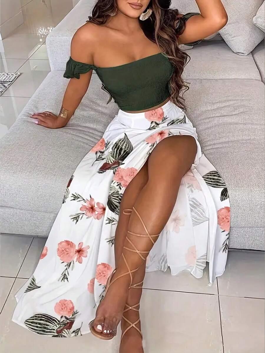 spódnica wzór kwiaty 