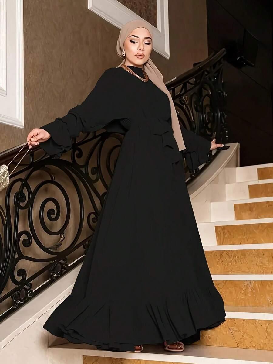 CZARNA MAXI SUKIENKA STÓJKA
