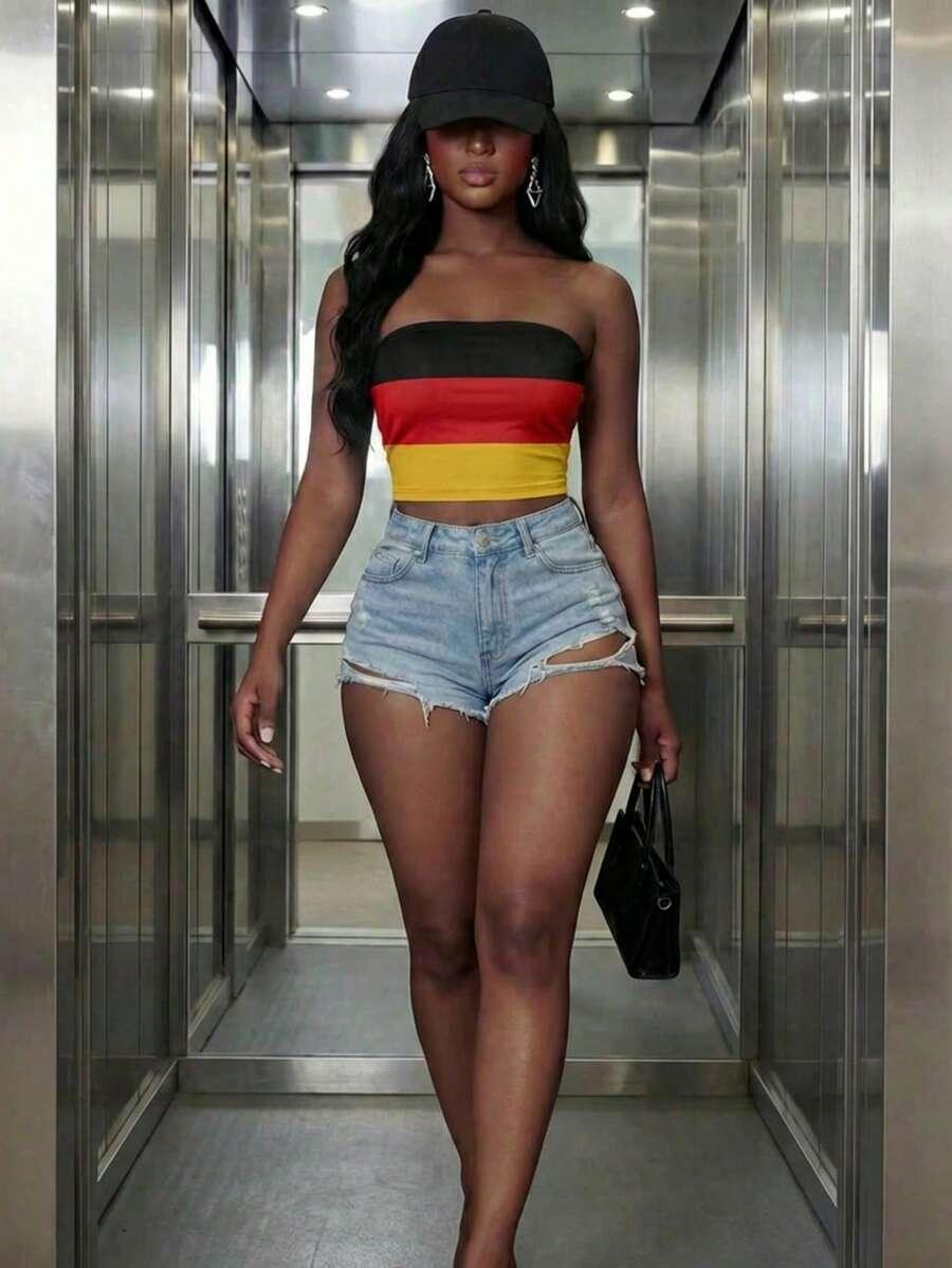 crop top bez rękawów tuba flaga niemcy