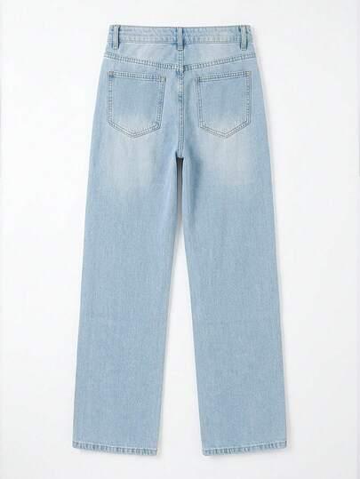 niebieskie spodnie jeans 