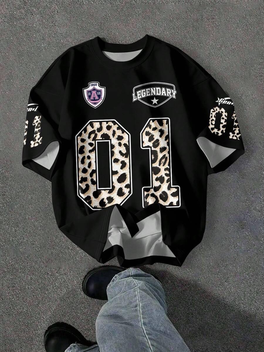 czarny t-shirt print