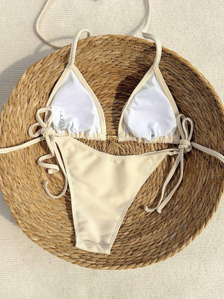 TEKSTUROWANE BIKINI STRÓJ KĄPIELOWY