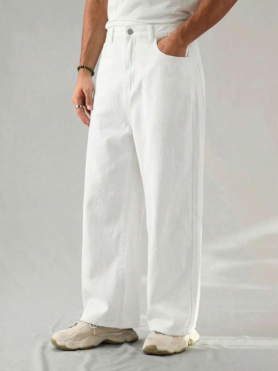 BIAŁE SPODNIE JEANS