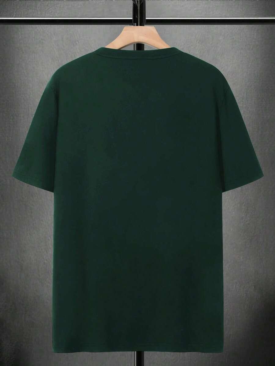 zielony t-shirt okrągły dekolt