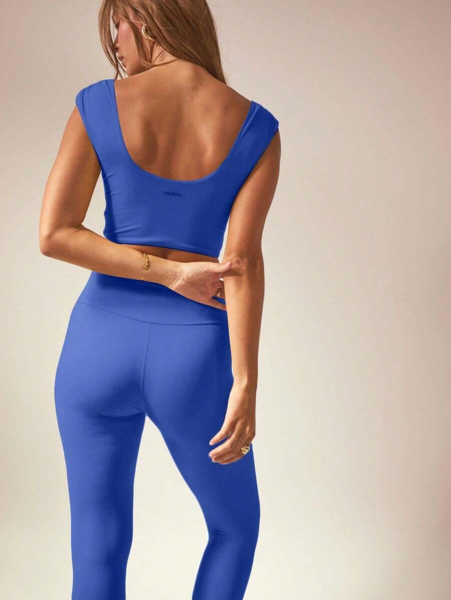 NIEBIESKIE LEGGINSY WYSOKI STAN