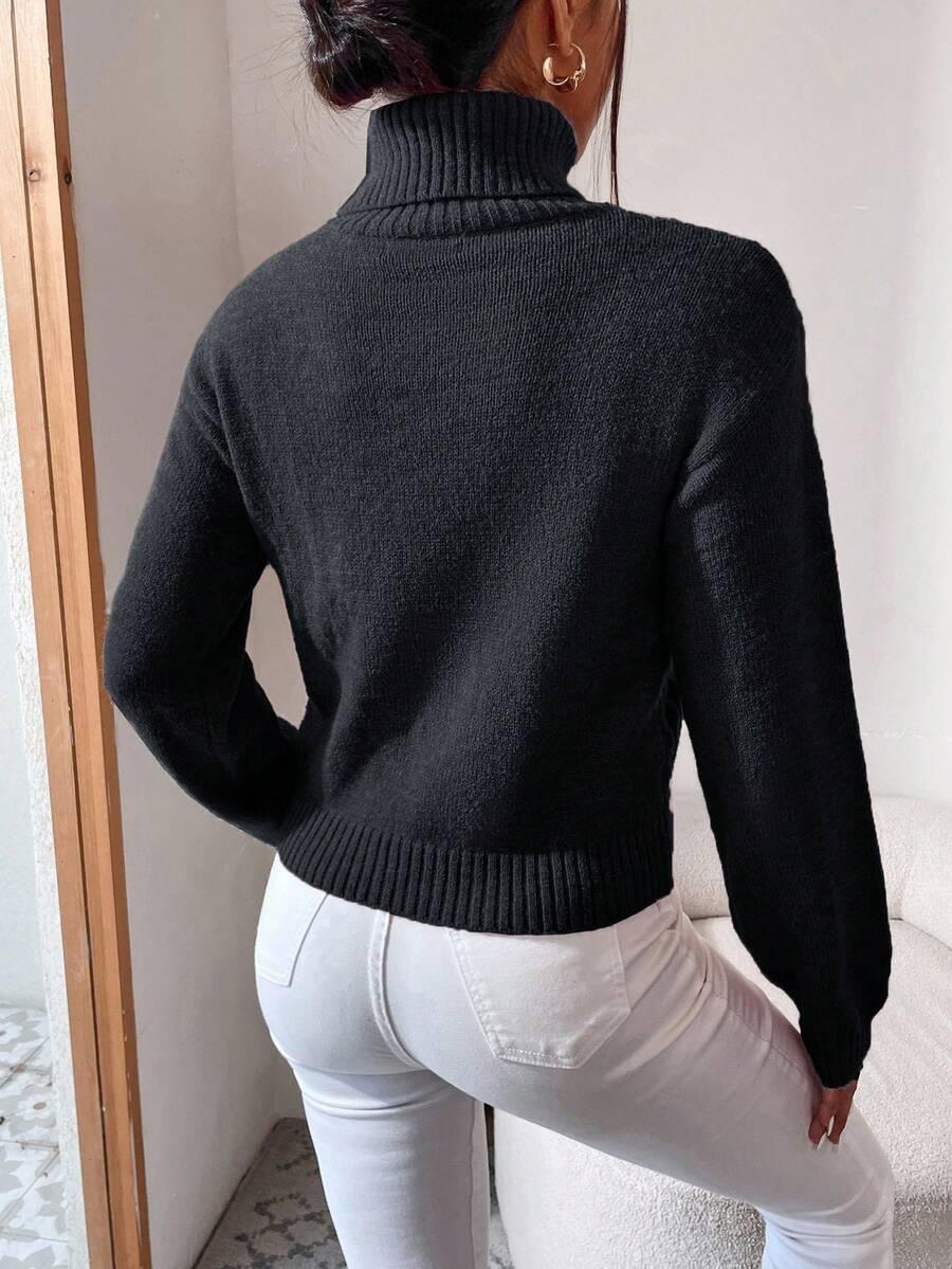 czarny dzianinowy sweter