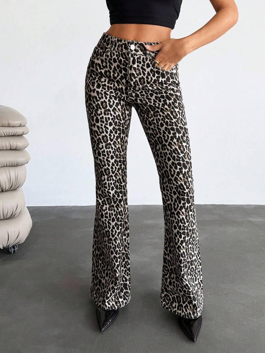 SPODNIE JEANS ANIMAL PRINT