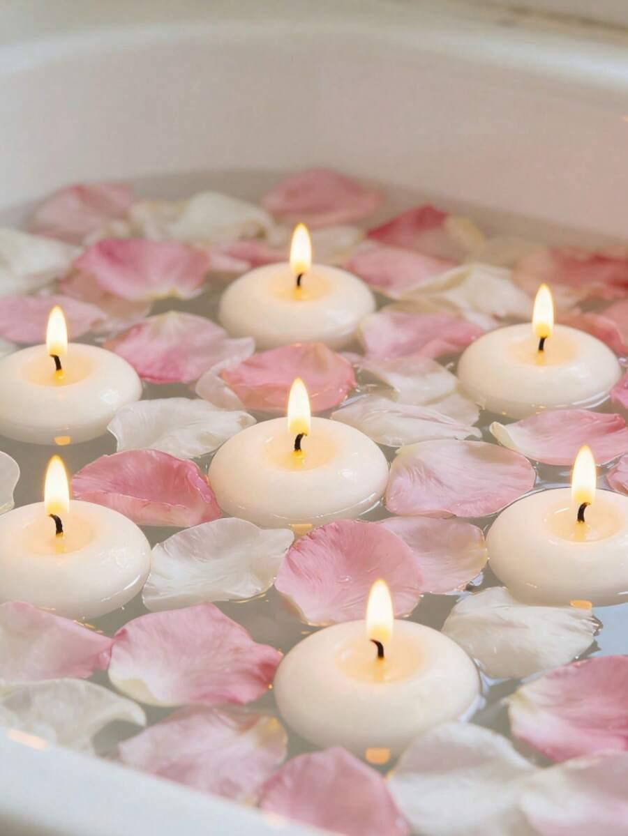 biała świeca tealight