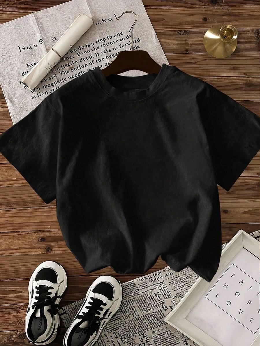 czarny t-shirt nadruk 
