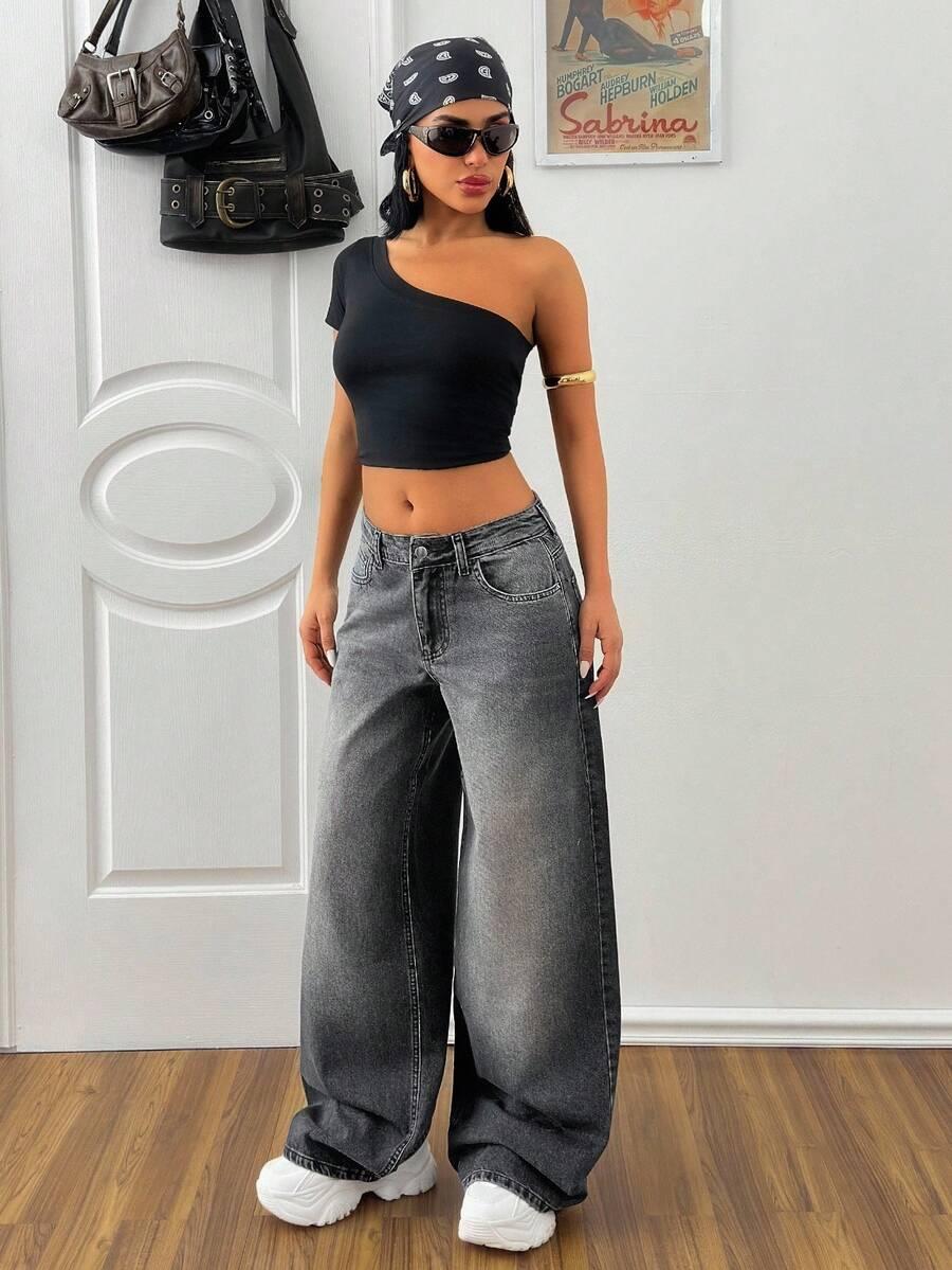 szare spodnie jeans
