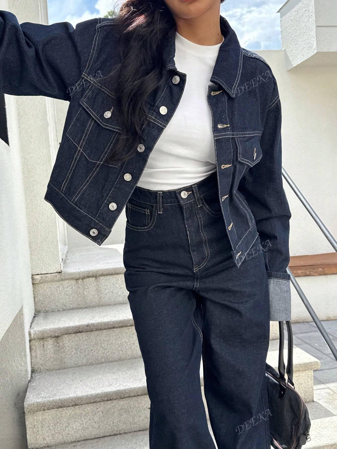 niebieska kurtka jeans