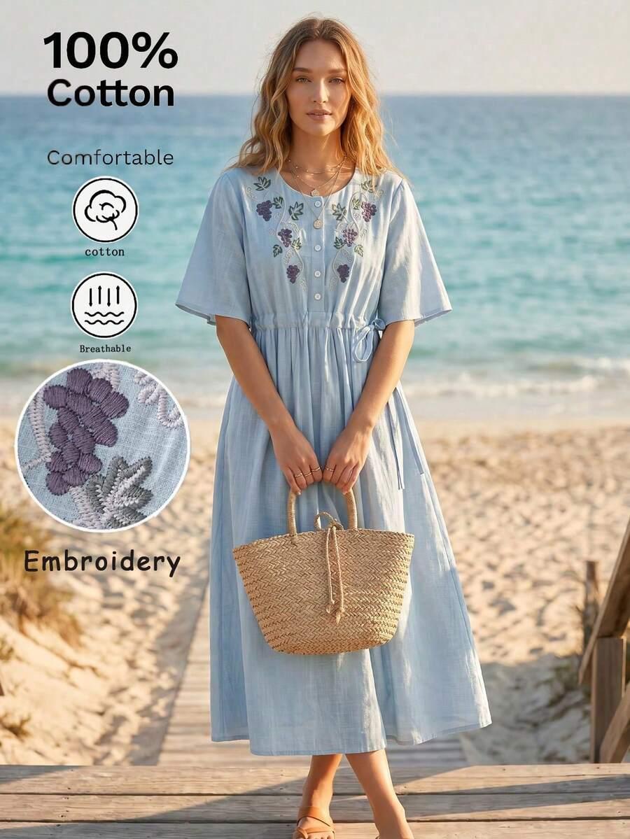 niebieska maxi sukienka