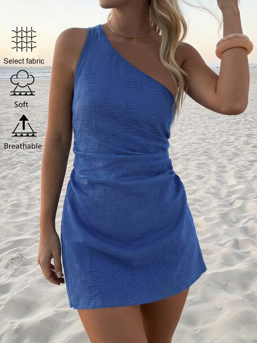 niebieska mini sukienka