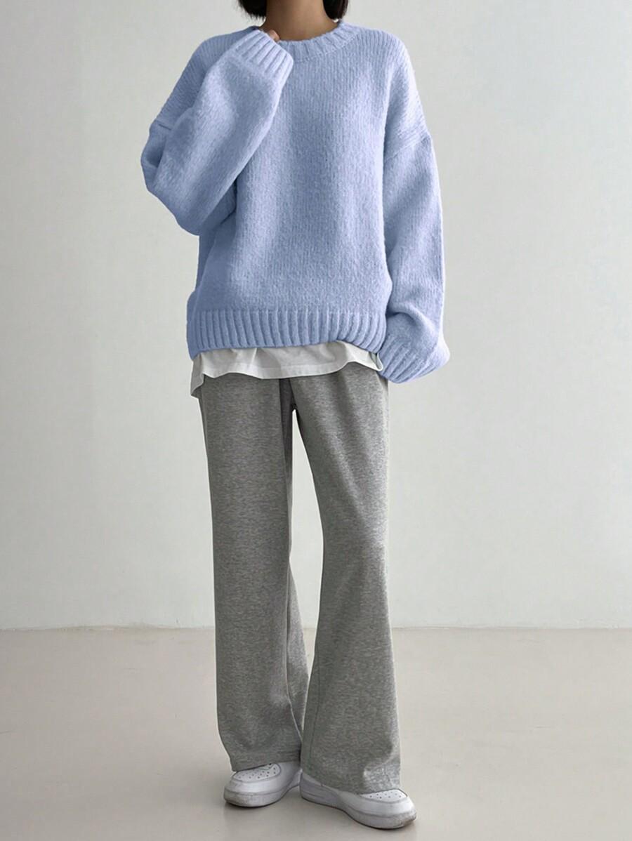 NIEBIESKI SWETER OVERSIZE 