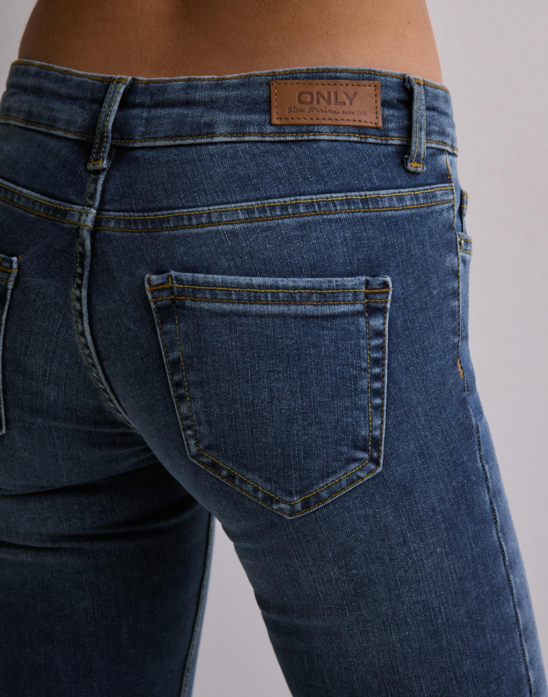 NIEBIESKIE SPODNIE FLARE JEANS KIESZENIE