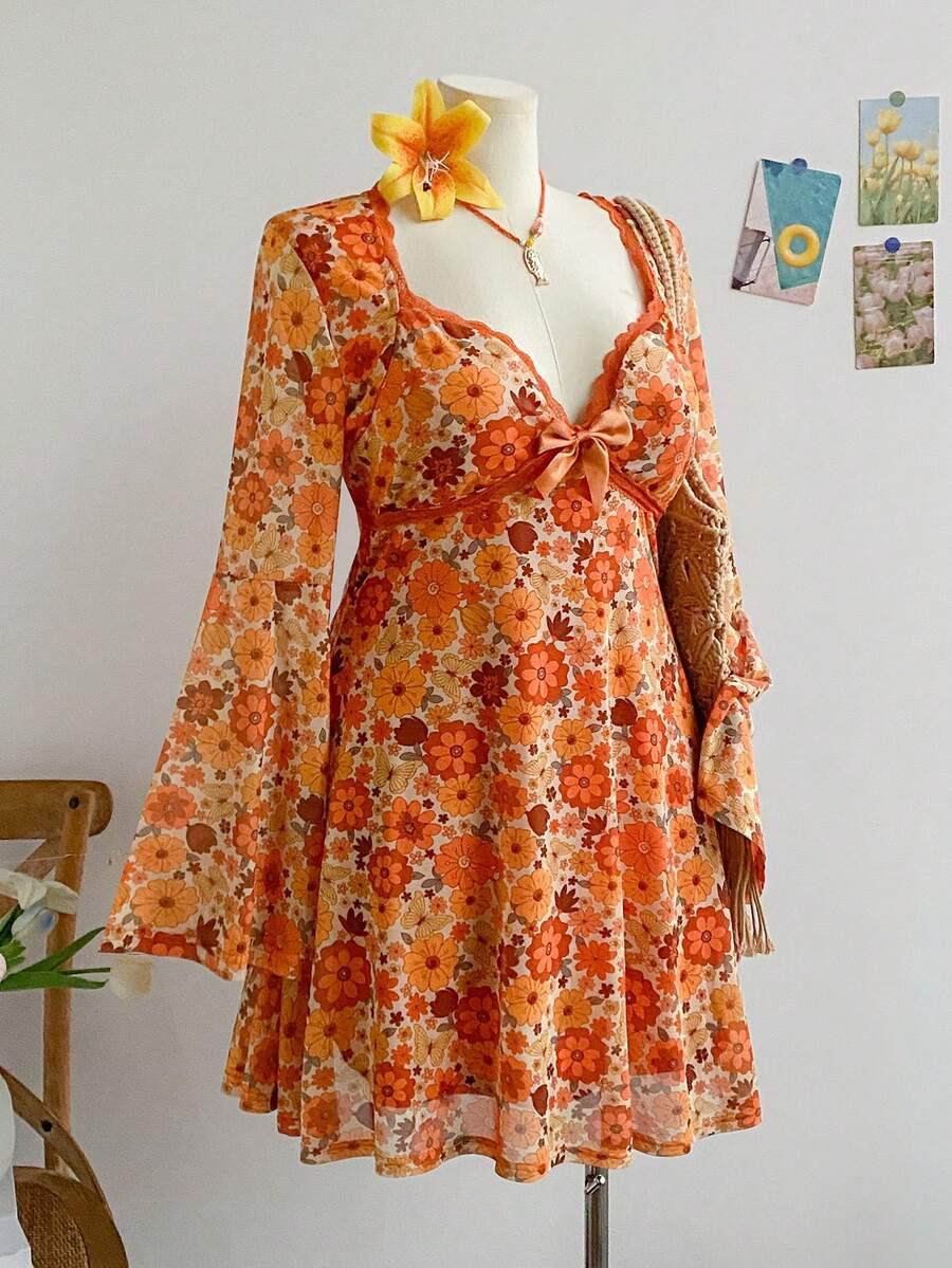 POMARAŃCZOWA MINI SUKIENKA