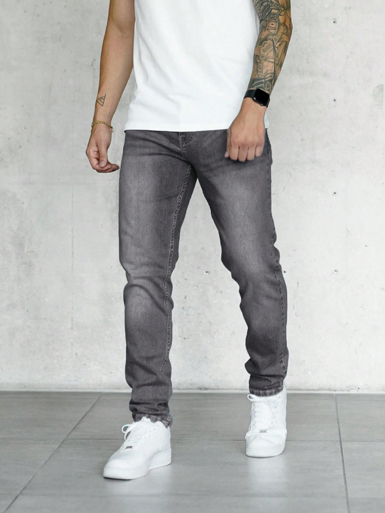 SZARE SPODNIE JEANS