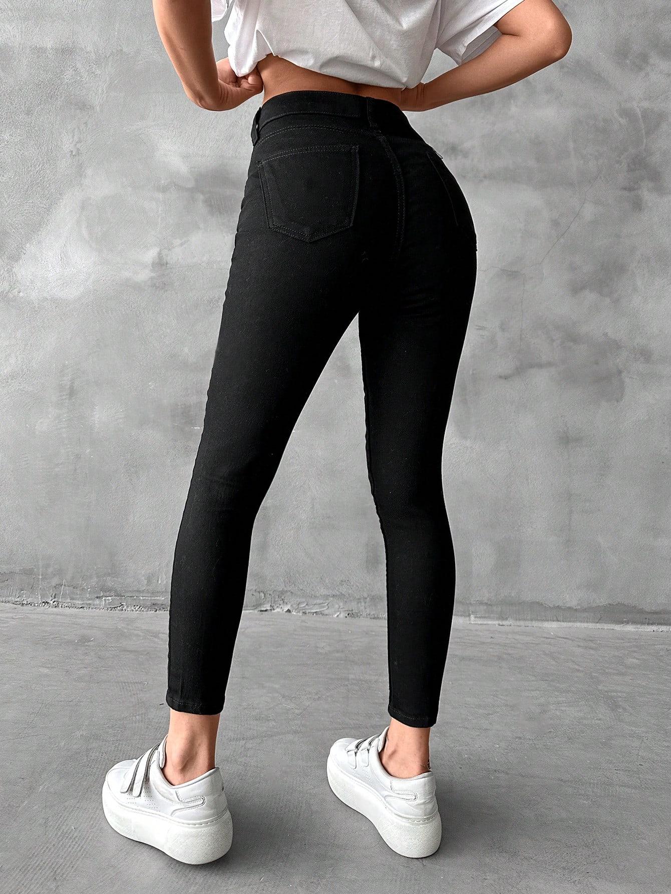 CZARNE SPODNIE JEANS