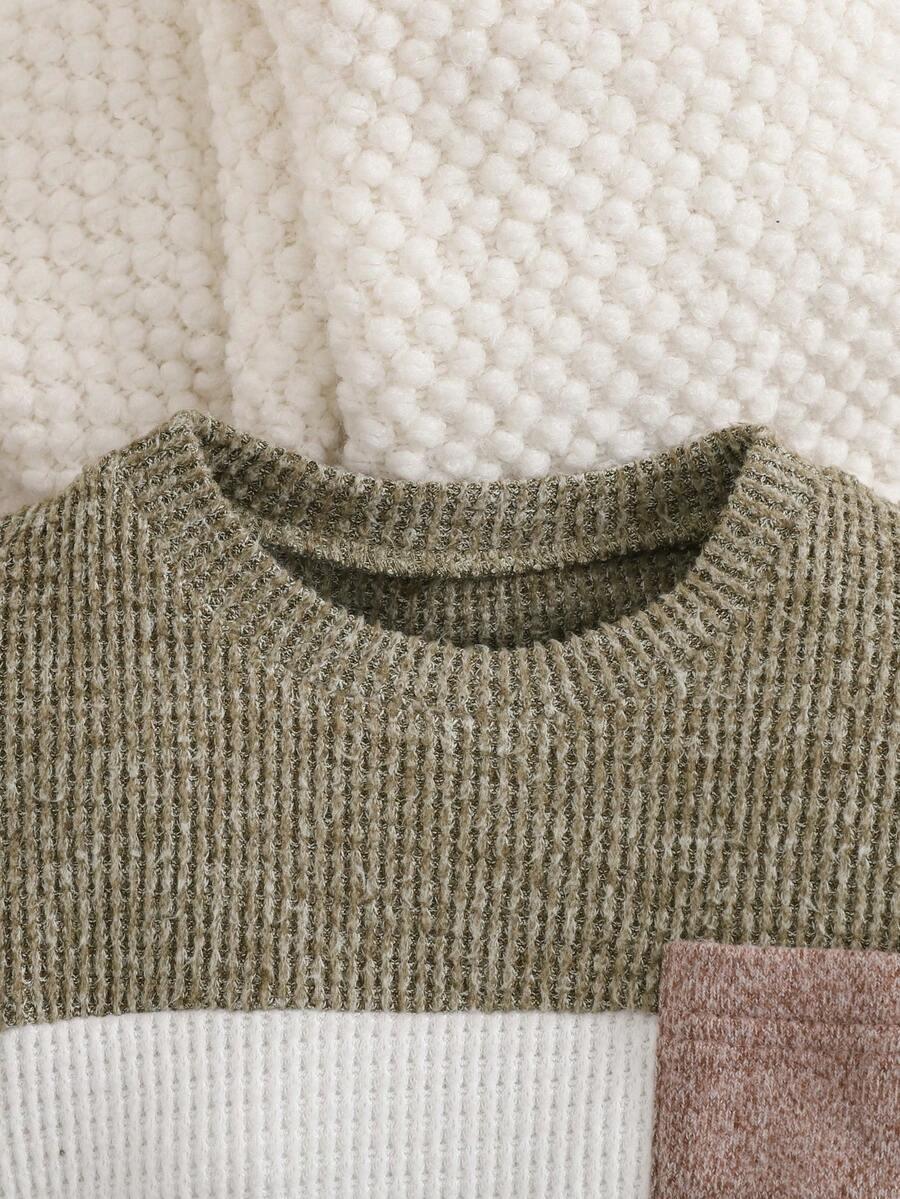 SWETER SPODNIE KOMPLET DZIANINOWY