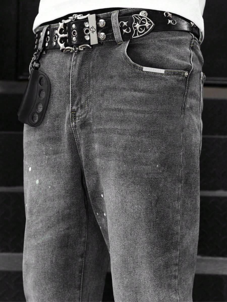 SZARE SPODNIE JEANS