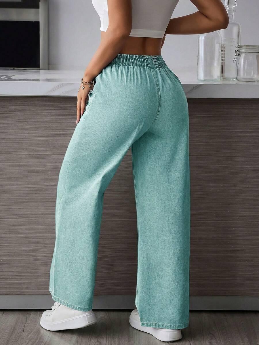 ZIELONE SPODNIE JEANS