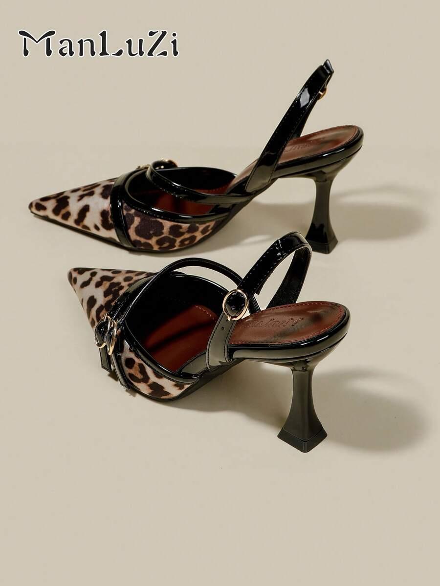 czółenka animal print obcas