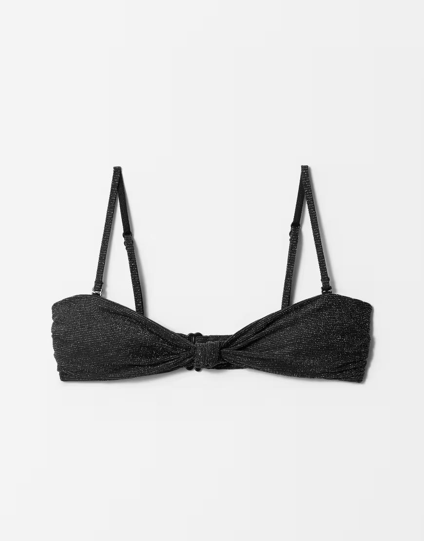 czarna góra od bikini połysk 