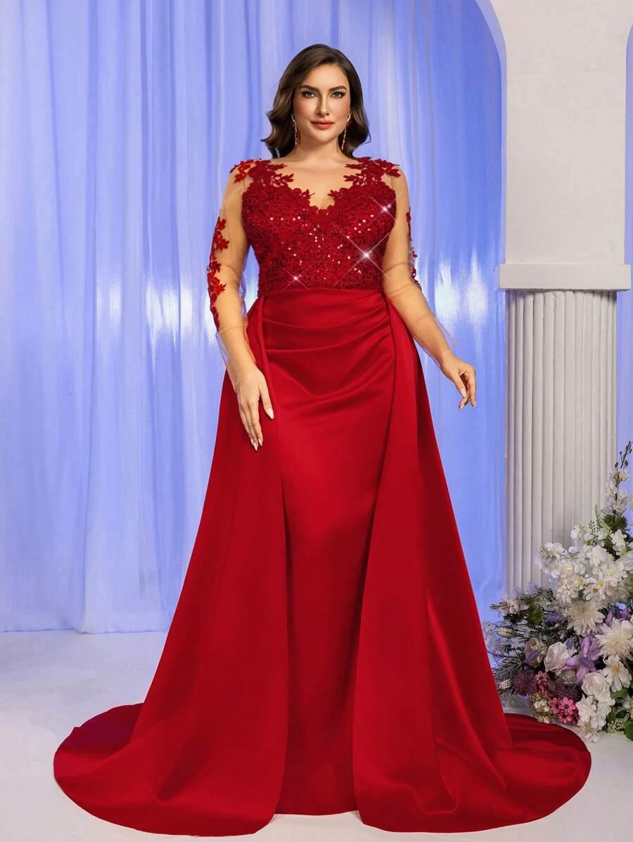 czerwona sukienka maxi koronka