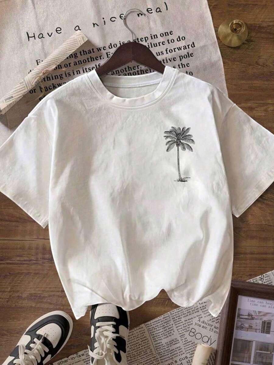 biały t-shirt print