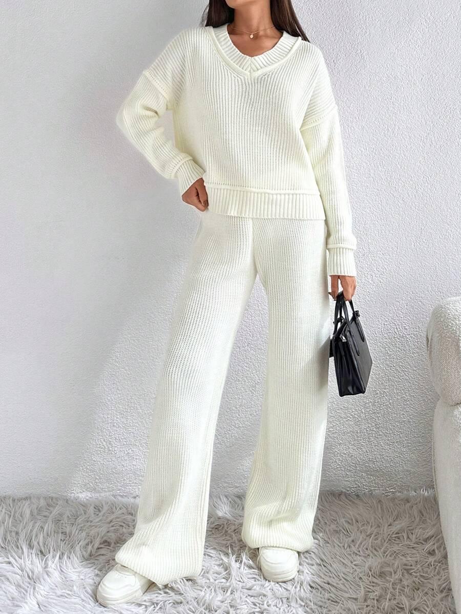 sweter v neck długi rękaw