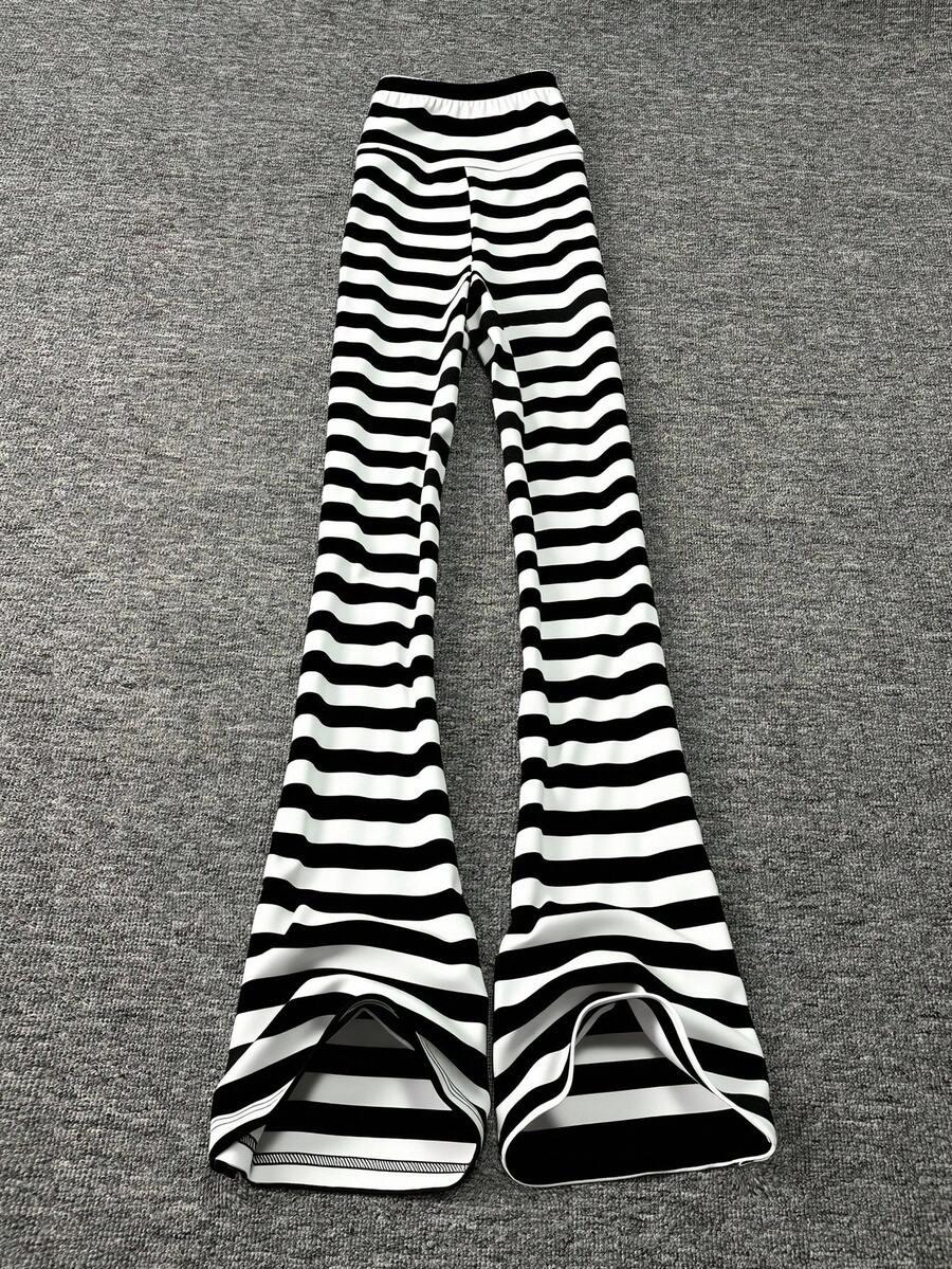 legginsy dzwony paski