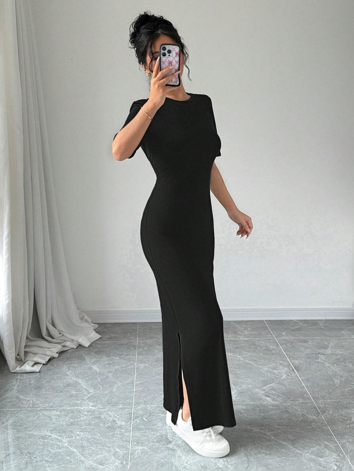 CZARNA MAXI SUKIENKA